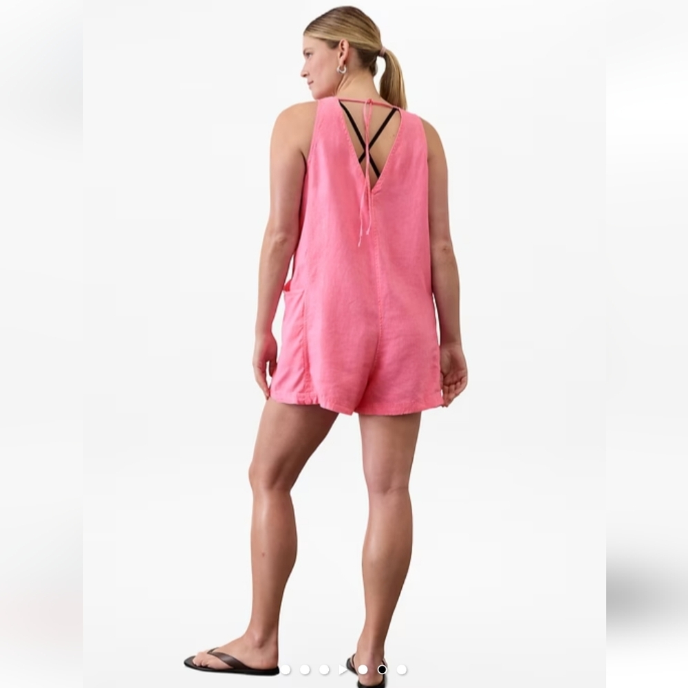 ATHLETA | Retreat Linen Romper In Raphanus Pink 🩷 - Picture 5 of 16